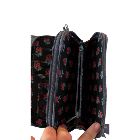 Vera Bradley 3-In-1 Crossbody Phone Case Wallet Carbon Gray No Strap - Picture 5 of 7